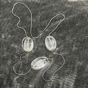 Elegant Silver Necklace with Clear Accents